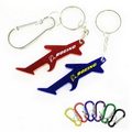 Plane / Aircraft Shaped Aluminum Bottle Opener with Key Chain & Carabiner